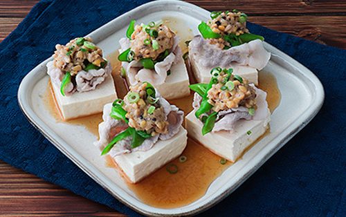 ぎばさ納豆と豆腐の冷しゃぶサラダ 株式会社ヤマダフーズ おはよう納豆